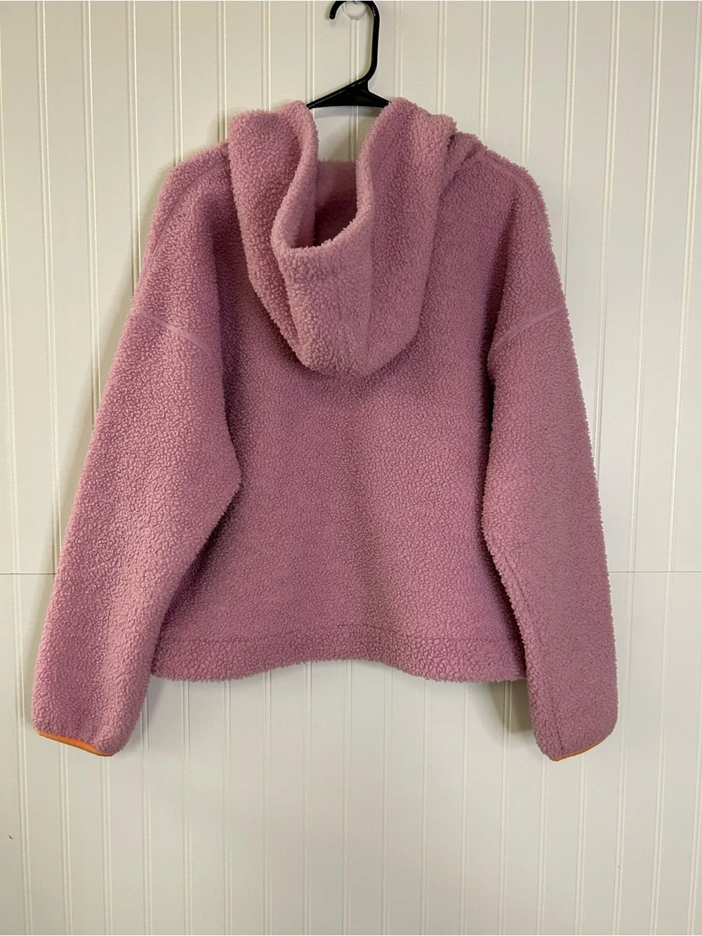 Wild Fable Pink Sherpa Zip Hoodie with Orange Trim Size Medium - Picture 8 of 8